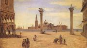 Venice,the Piazzetta,August-September (mk05) Jean Baptiste Camille  Corot